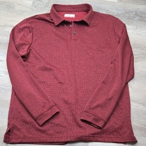 Grand Slam Performance Mens Large Burgundy Dark Red Long Sleeve Polo